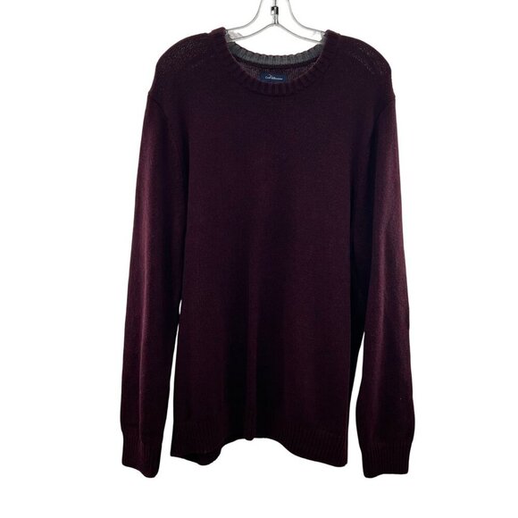 Croft & Barrow Men's Long Sleeve Tight Knit Sweater Maroon Size XXL - Picture 1 of 9